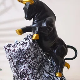 eCraftIndia Black Bull Statue Figurine Showpiece-image-2