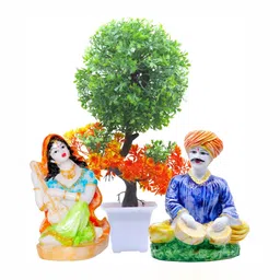 GW CREATIONS Blue & Green 3 Pieces Figurine Showpieces-picture-24