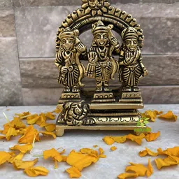 Aakrati Yellow Medium Ram Darbar Religious Idol Brass Showpiece-image-61