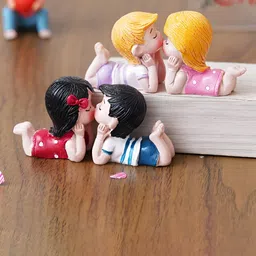 eCraftIndia Yellow & Pink 2 Pieces Couple Statue Figurine Showpiece-picture-16