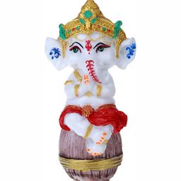GW CREATIONS White Marble Ganesha Figurine Showpiece-picture-27