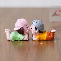 eCraftIndia Orange Couple Statue Figurine Showpiece-image-6