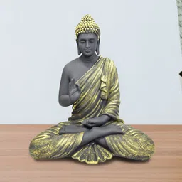 GW CREATIONS Black Buddha Idol Showpiece-image-61