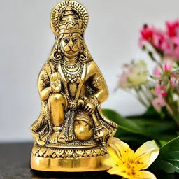 Ascension Gold-Toned Hanuman Ji Metal Religious Idol Showpiece-image-31