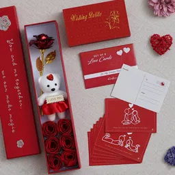 eCraftIndia Red & White 3 Pieces Valentine Gift Set-picture-40