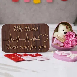 eCraftIndia Pink & Brown 3 Pcs Valentine's Day Gift Set-image-24