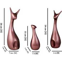 GW CREATIONS Red 3 Pieces Figurine Showpiece image 5