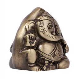 Two Moustaches Brown Religious Brass Idol Tiny Showpiece image 4