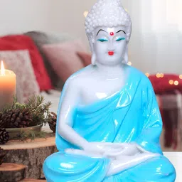 GW CREATIONS White Marble Tiny Buddha Figurine Showpiece image 5