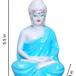 GW CREATIONS White Marble Tiny Buddha Figurine Showpiece image 2