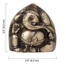 Two Moustaches Brown Religious Brass Idol Tiny Showpiece image 2