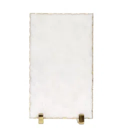 POSH-N-PLUSH White & Orange Play On Marble Showpiece image 5