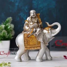 eCraftIndia Silver Toned Buddha Idol Showpiece image 5