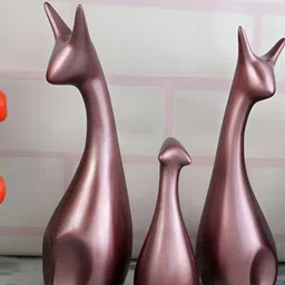 GW CREATIONS Red 3 Pieces Figurine Showpiece image 4