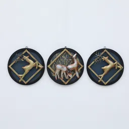 toughcrafts Deer Set Of 3 Gold Iron Wall Art Without LED image 3