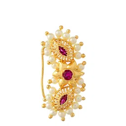 Shoshaa Gold-Plated Stones Studded & Beads Beaded Nospin-picture-34