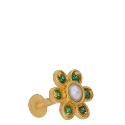BHIMA BIS Hallmark 22KT (916) Gold Stone Studded Pearl Nosepin-0.53 gm-image-20