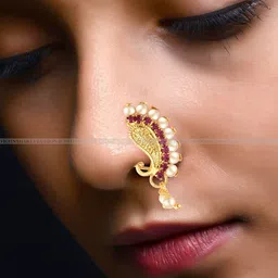 Vighnaharta Gold-Plated Maharashtrian Nathiya image 2