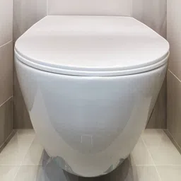 joyo cera Meta Wall Mount Western Toilet /European Commode With OUTLET Is From Wall With Soft Close Seat Cover 53 X 37 X 35 cm (White Glossy Finish) for Bathrooms Western Commode image 2