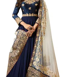 divine international trading co Semi Stitched Georgette Salwar Suit Material Embroidered, Self Design-picture-18