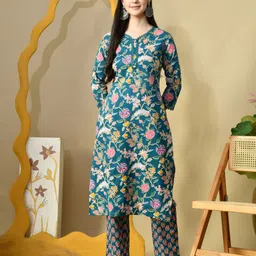 physil Women Pure Cotton Kurta Pant Set image 3