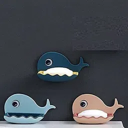 vrdh Fish Shape Cute Adhesive Waterproof Wall Mounted Soap Dish(PACK OF 4) 1.796-picture-41
