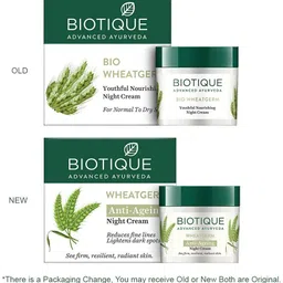 BIOTIQUE Wheat Germ Anti- Ageing Night Cream Reduces Fine Lines & Lightens dark Spots image 4