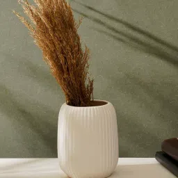 purezento Decorative Big White Ceramic Vase image 1