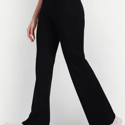 broadstar Women Flared Black Lycra Blend Trousers image 2