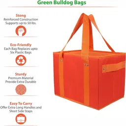 double r bags Heavy Duty Waterproof Shopping Bag – Large Foldable Grocery Pack of 2 Grocery Bags image 4