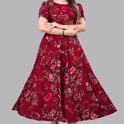 premarth Crepe Stitched Flared/A-line Gown image 1