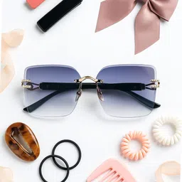kalveera Gradient, Riding Glasses, UV Protection, Gradient Rectangular, Over-sized, Retro Square Sunglasses (Free Size)-picture-24