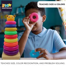 krafthooks Smiley Stacking Colouring Teddy Rings | 9 pieces-Educational Toy for Toddlers image 3