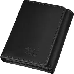 hydein Men Casual, Trendy, Formal Black Genuine Leather RFID Wallet image 4