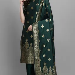 vredevogel Women Silk Blend Kurta Pant Dupatta Set-picture-15