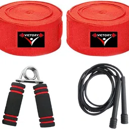 victory Combo Boxing hand Wrap & Skipping Rope With Grip For Fitness , Boxing Boxing Kit-picture-21