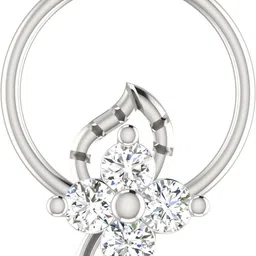 avsar Trisha 14kt Cubic Zirconia White Gold Nose Wire-image-44