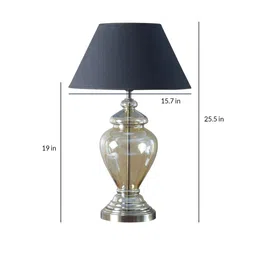 kapoor lampshades Orem Black Cotton Shade Night Lamp With Glass Base image 4