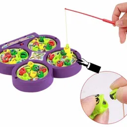 bestie toys Fish Catching Game with Sound,Fishing Game Include 32 Pieces Fishes and 4 Fishing Rod Fishing Game for Kids image 2