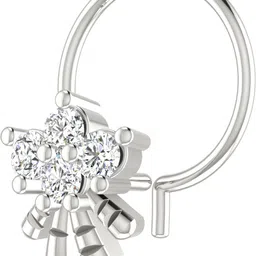 avsar Syadhika 14kt Cubic Zirconia White Gold Nose Wire image 2