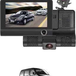 ayw 170 Degree/3 Lens G-Sensor 4Inch 3 Way DVR Video Recorder For Car Black LCD-picture-10