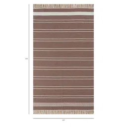 jaipur rugs Beige Geometrical Wool 5 ft X 7'6 ft Rectangle Flat Weaves image 2