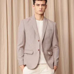 mr bowerbird Men Self Design Single Breasted Formal Blazer image 3