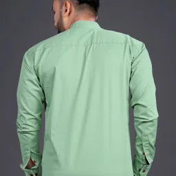 spoque Men Solid Cotton Blend Straight Kurta image 2