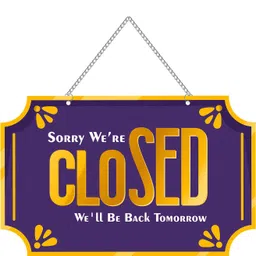 decor smart Sorry We’re Closed Hanging Metal | Sign Board for Shops Cafes Offices (DWA_5514)-picture-23