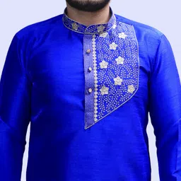tibra collection Men Pure Silk Kurta Pyjama Set image 4