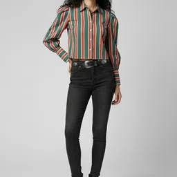 Women Regular Fit Printed Spread Collar Casual Shirt-image-10