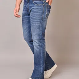 white apple jns Men Boot-Leg High Rise Blue Jeans image 3