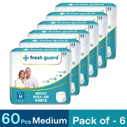 freshguard Unisex Pull-Up Pants, Super Absorbent | Waist Size (24-42inch) | Pack of 6 Adult Diapers - M-picture-10