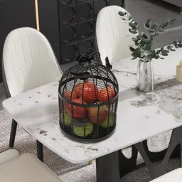 prime krafts Bulbul Fruit Basket with Lid, Decorative Bird Design Fruit and Vegetable Holder, Iron Fruit & Vegetable Basket image 4